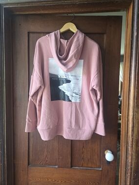 Yvette Sports Dusty Pink Hooded Pullover Sweatshirt